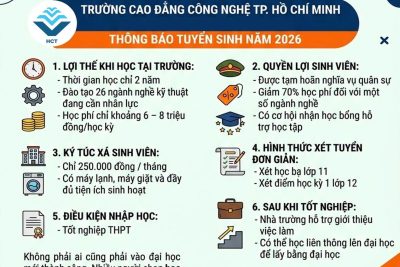 Trường Cao đẳng công nghệ thành phố Hồ Chí Minh. Tuyển sinh năm 2026
